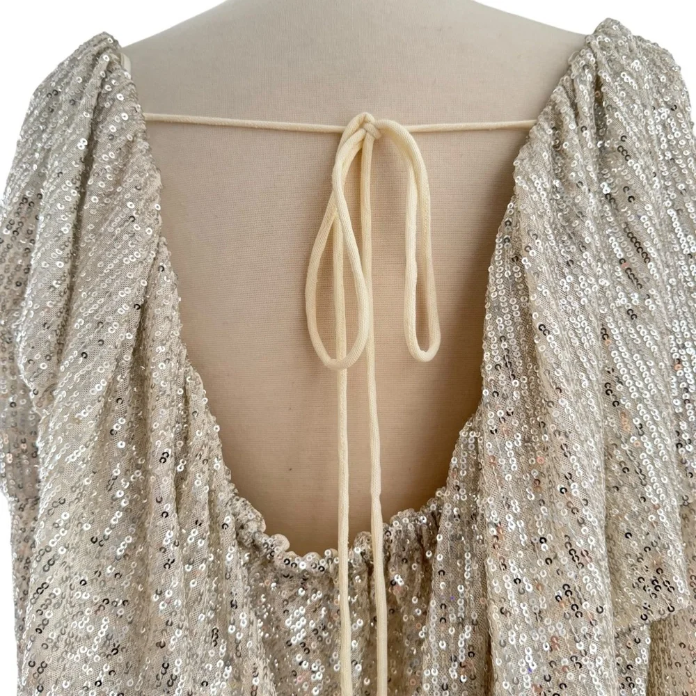 NWT Free People Shimmer Sequin Top - Picture 8 of 13